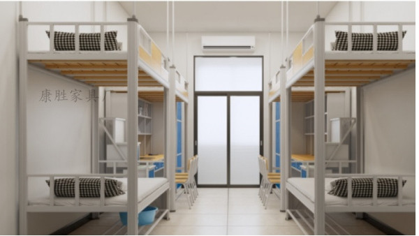 卫校选择连体双层床配鞋架蚊帐架